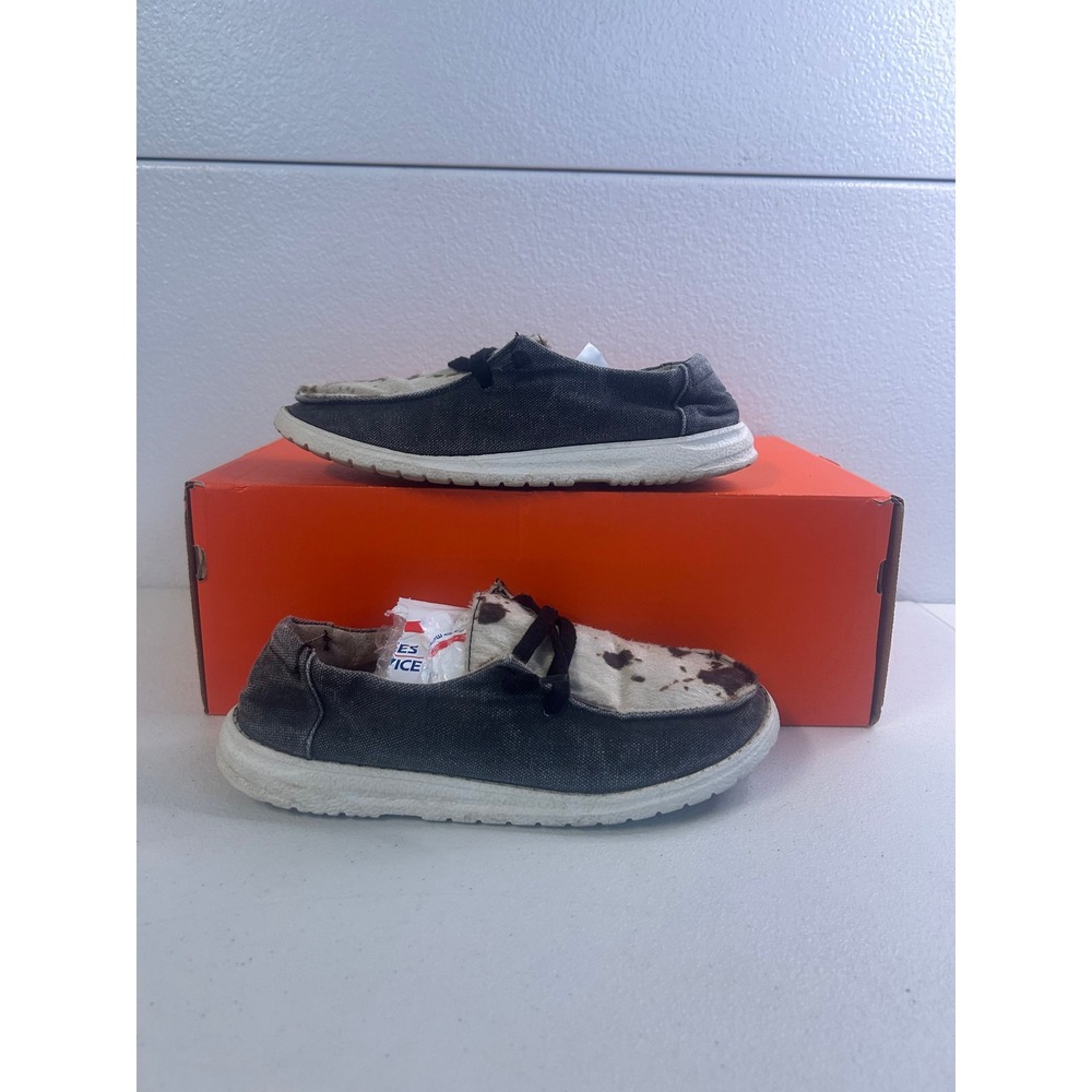 Gypsy Jazz Loafers Cow Print Charcoal Women Size 8.5 #2867